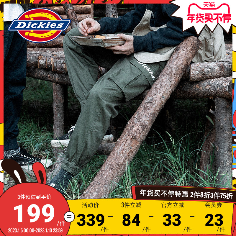 Dickies工装束脚裤 秋冬季LOGO印花多袋情侣休闲长裤子8938