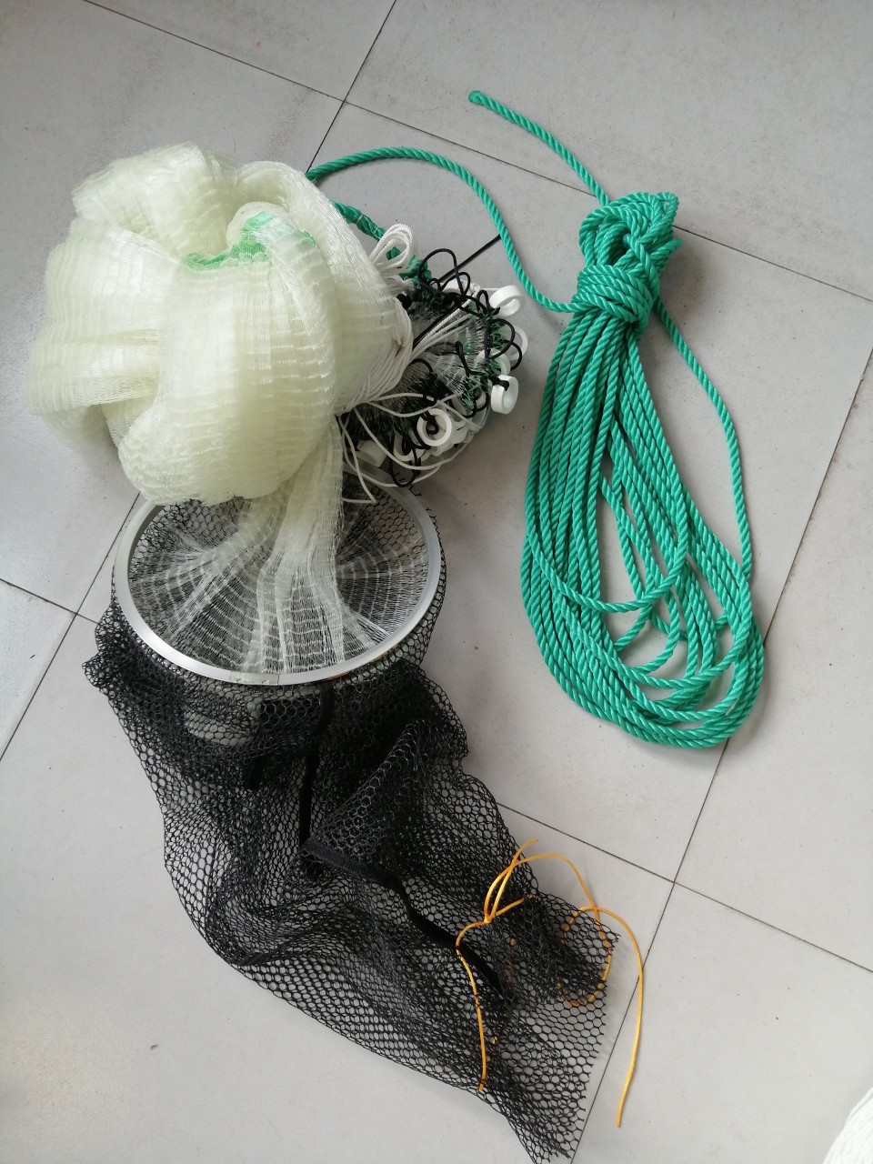 乐水渔网抬网提网4米直径捕鱼鱼虾蟹渔海钓鱼网