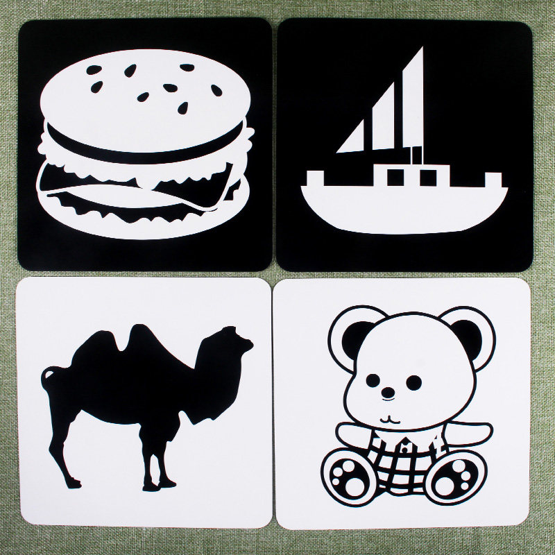 黑白卡片颜色智力开发儿童识图认知识别卡图形启蒙启蒙认知书