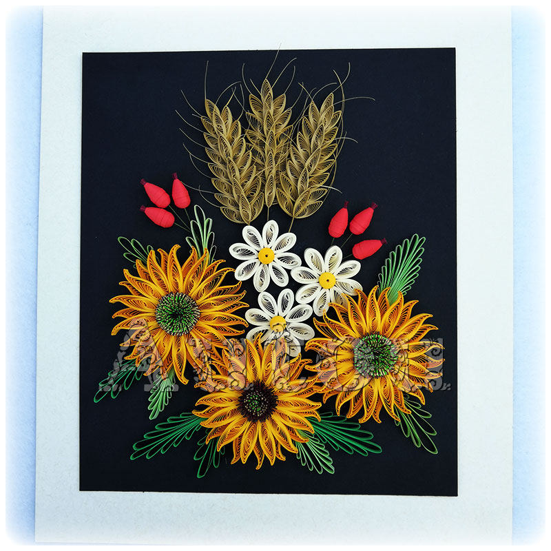 创意礼物金麦穗向日葵花丛衍纸画材料包活动体验课程手工材料包