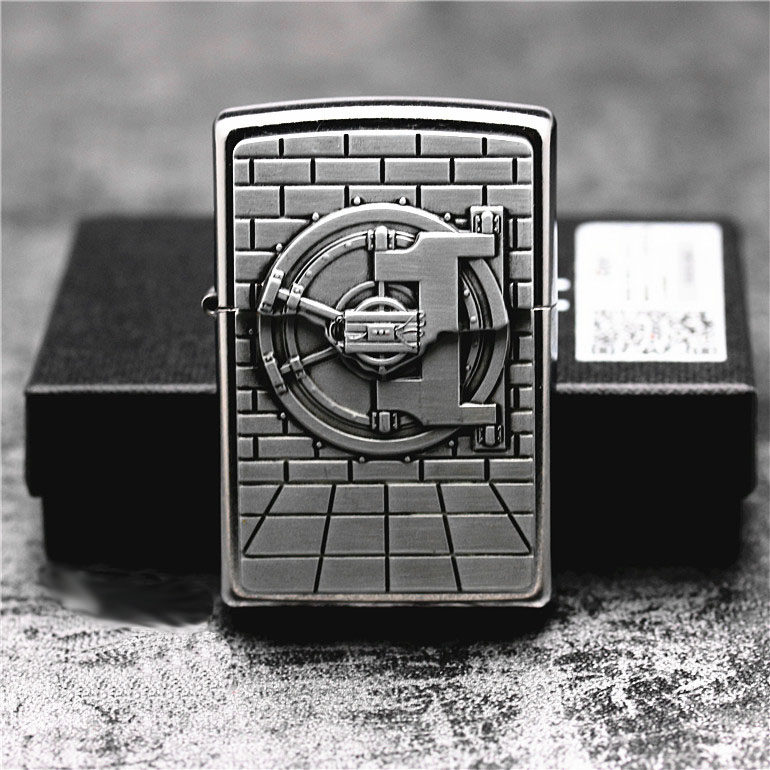 美国正品zippo芝宝打火机惊喜贴章29555金库开盖zippo