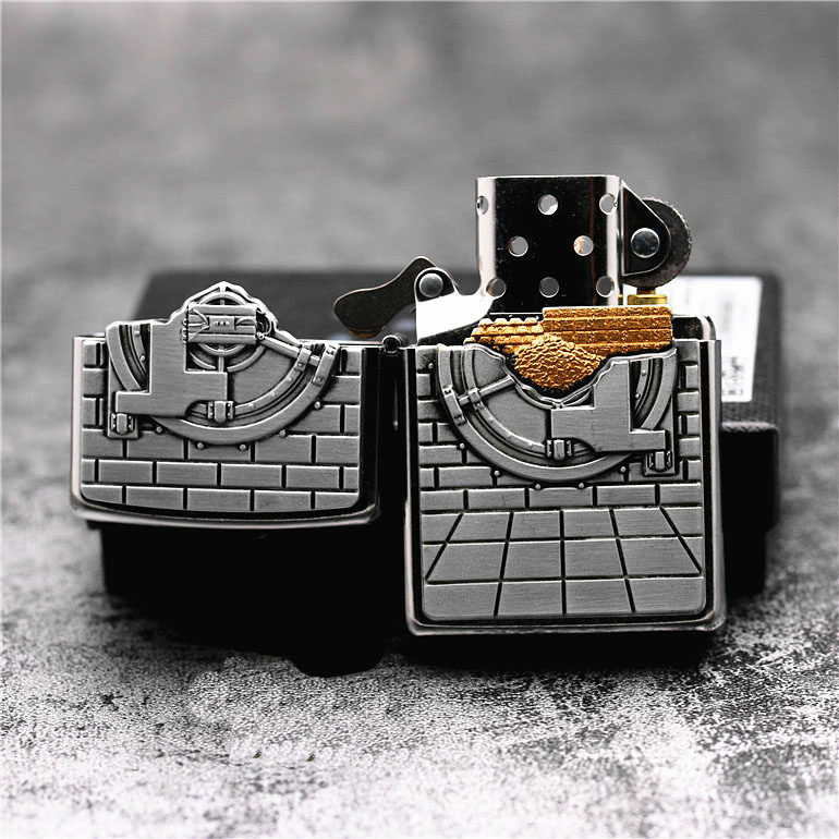 美国正品zippo芝宝打火机惊喜贴章29555金库开盖zippo