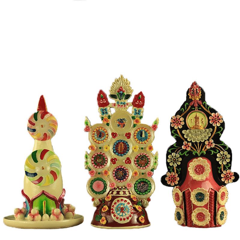 手工彩绘八吉祥朵玛总集密宗法器佛堂供品佛教摆件