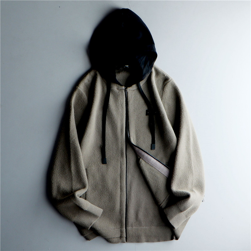 反季特卖~男春秋连帽针织开衫外套加厚拉链款雪尼尔线衣短款潮21