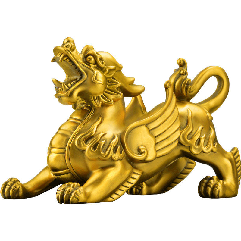 霸王貔貅摆件黄铜貔恘一对貔犰客厅家居装饰办公室装饰摆件
