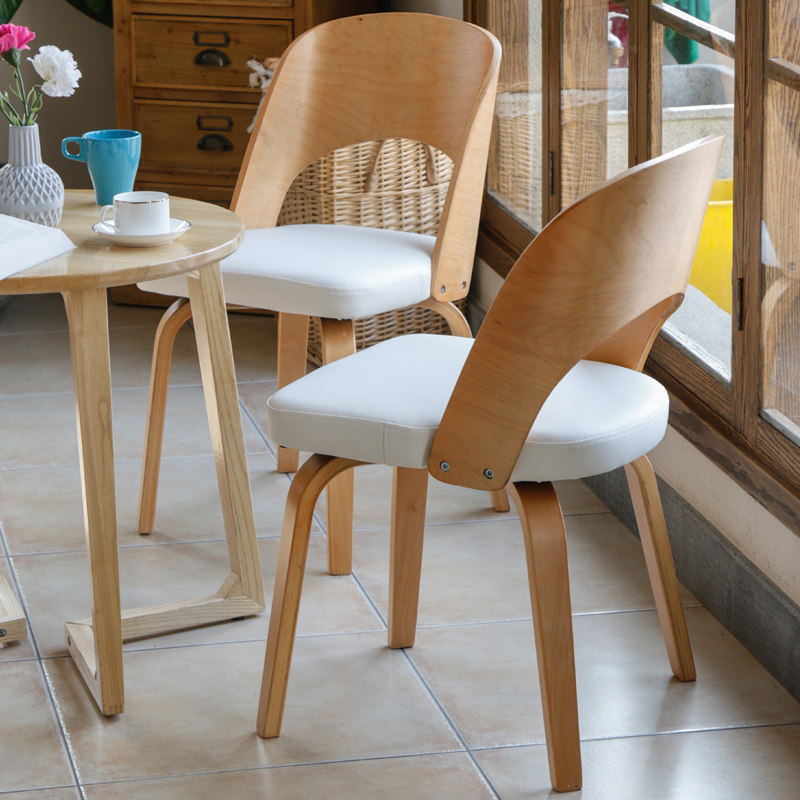 北欧实木靠背餐椅现代简约书桌家用咖啡餐厅休闲餐椅