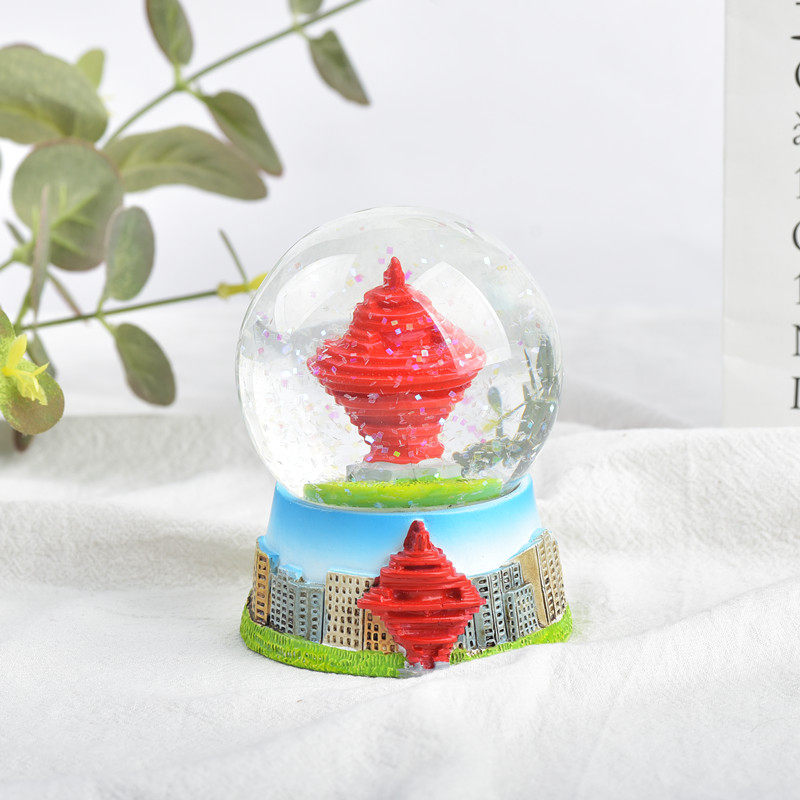 青岛新款旅游纪念品五月风栈桥水晶球现代简约树脂音乐盒音乐盒