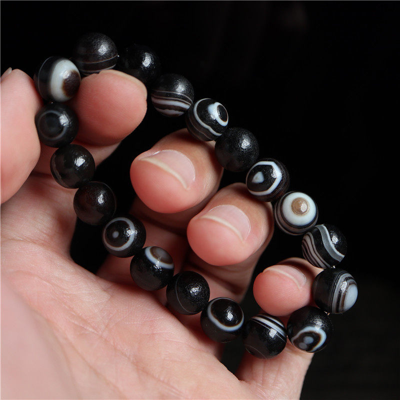 精品手串西藏藏式文玩精挑缠丝玛瑙手链鬼眼小众木质珠串