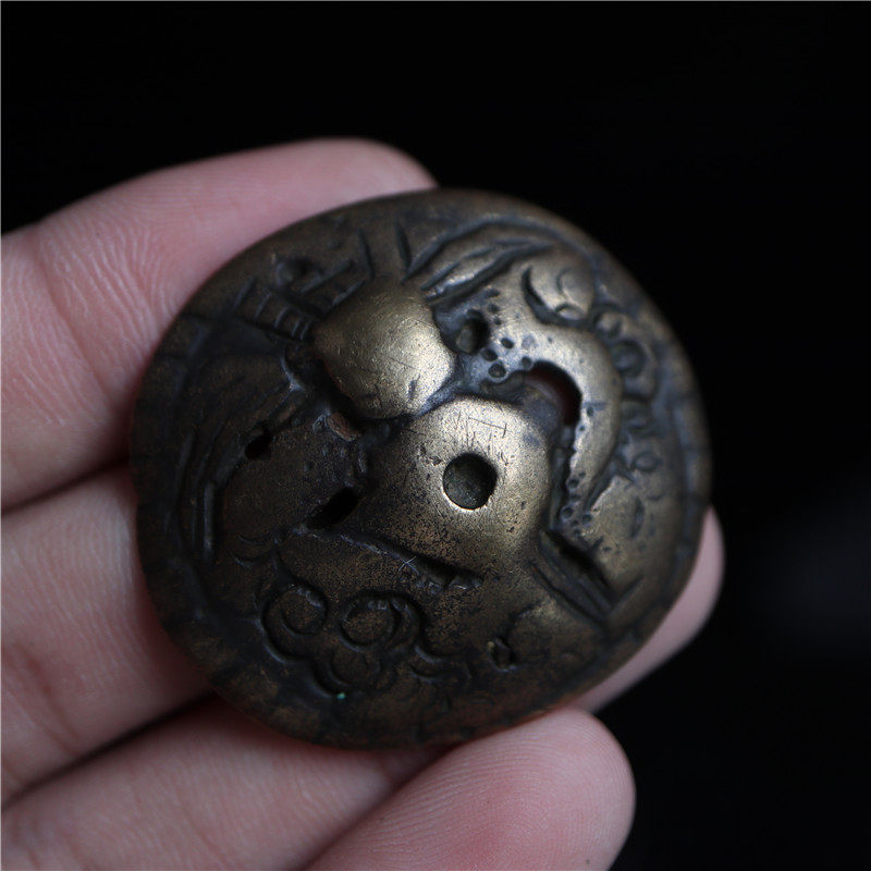 包老15世纪明代利玛铜老皮壳盘龙皮带扣diy包扣天其他diy饰品配件