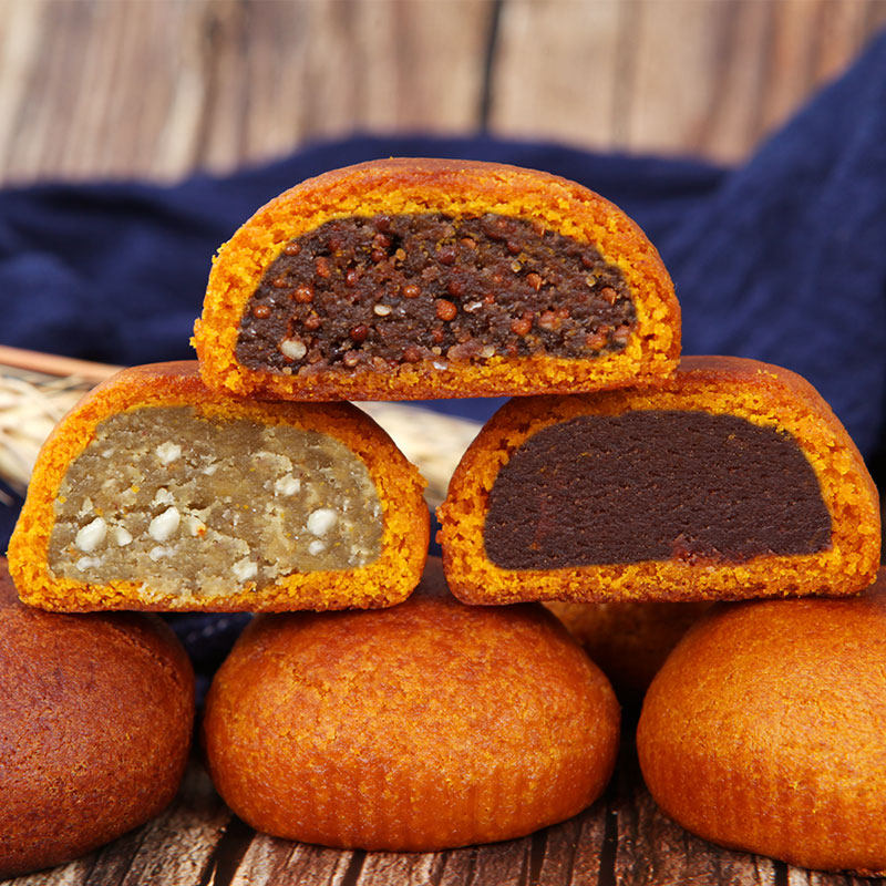 云南特产曲靖小粑粑苦荞饼好吃美食零食小吃休闲老式豆沙馅糕点