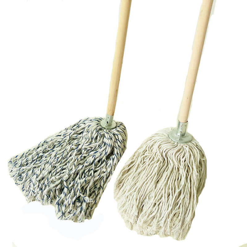 好棉线木头木杆棉布拖把铁宽地拖纯拧水平拖圆布老式墩布普通拖把