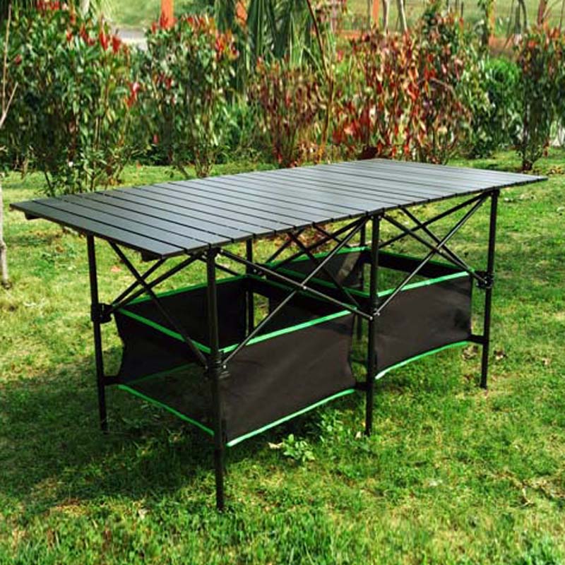 便携式可自由调节升降桌户外折叠桌子长方形折叠摆摊简易野餐桌椅