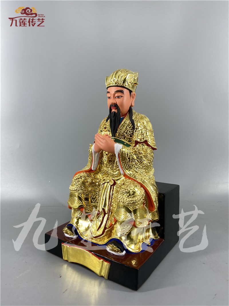 木雕神像闾山祖师许真君许逊仙樟木手工漆线传艺木雕