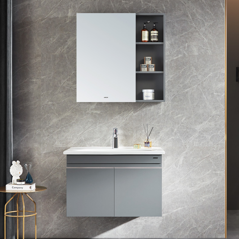 浴室柜箭牌蓝色灰色落地悬挂式1米一体陶瓷盆浴浴室柜组合