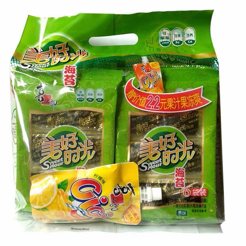 喜之郎美好时光海原味45g6袋实惠27g内赠一袋cici海苔系列