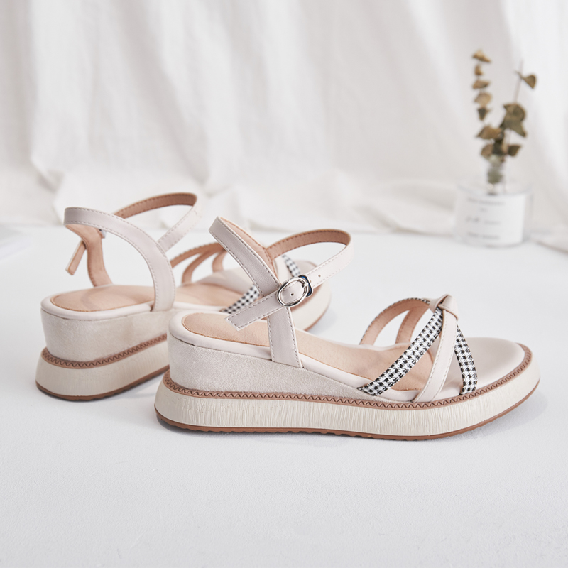 松糕底坡跟凉鞋女夏季厚底高跟2020年新款百搭仙女风搭配裙子罗马