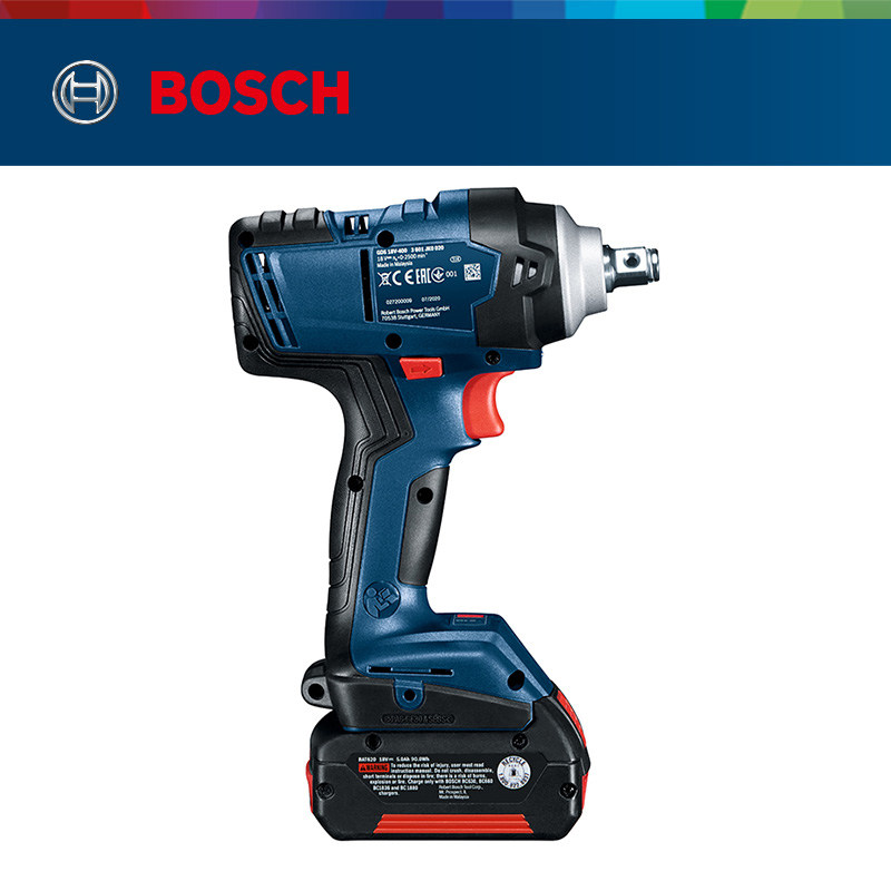 正品博世bosch冲击扳手gds18v400无刷锂电18v扭力冲击扳手