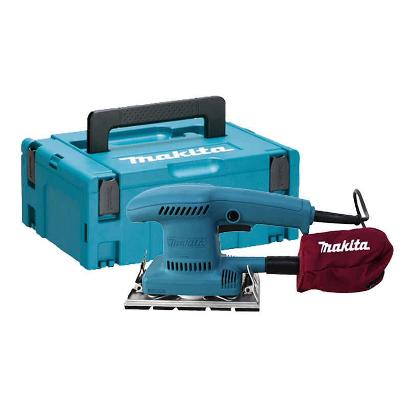 正品牧田makita平板式砂光机木工砂纸打磨电动抛光机带集尘bo3700