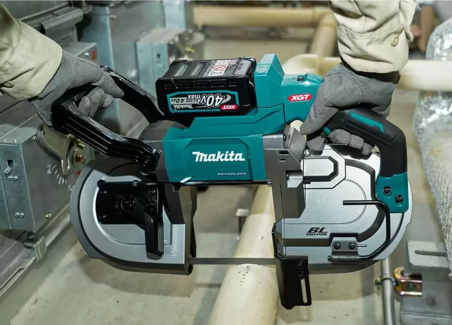 正品牧田makita日本进口40v锂电充电式轻便带锯其它电动工具