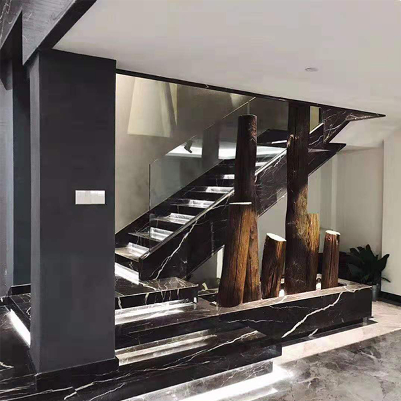 苏州轻奢天然大理石楼梯台阶踏步阶梯砖家用别墅阁楼台阶定制石材