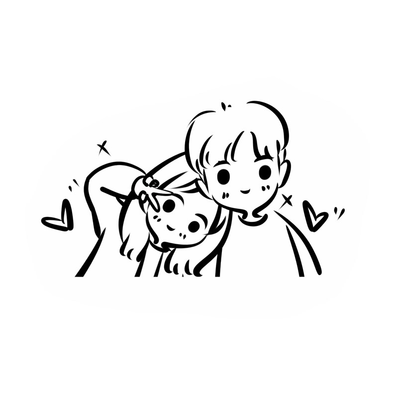 手绘头像卡通笔画黑白彩色可选情侣自画像设计手绘真人漫画