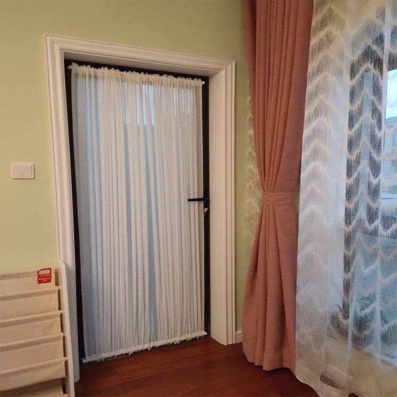 门帘橱窗定制纱帘隔断美式魔术玻璃门打孔玻璃定制窗帘