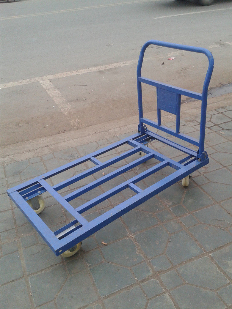 货车推车转车周转车大号拖车角钢折叠拉货手推车平板手推车