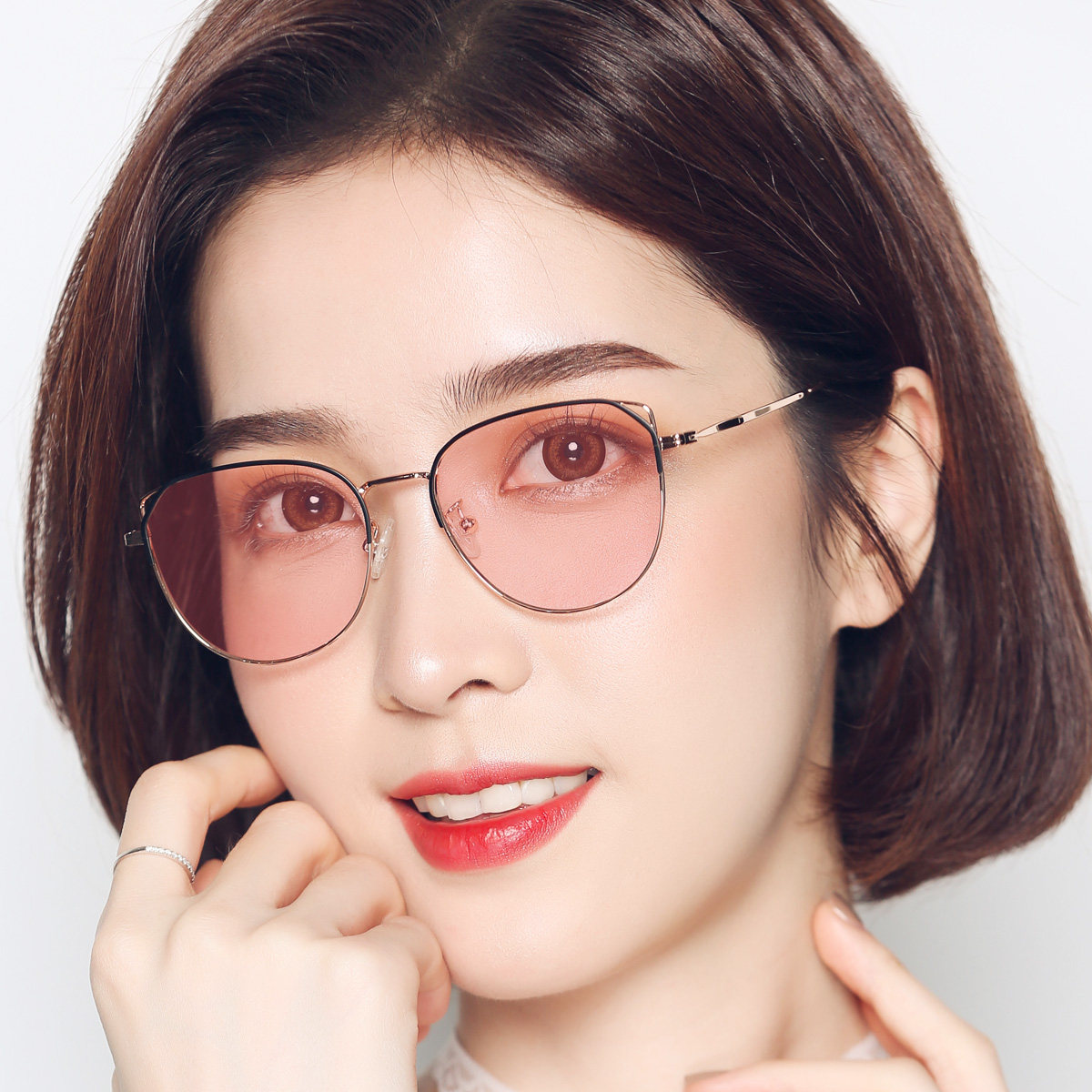 近视墨镜女有度数韩版潮粉色镜片网红感光变色眼镜太阳镜防紫外线
