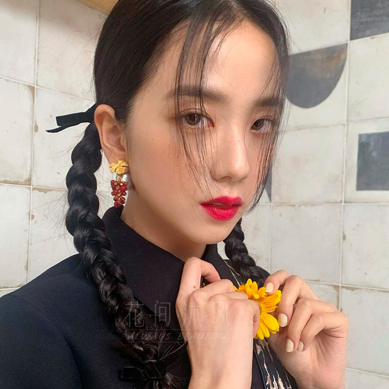 jisoo同款蝴蝶结金智秀双马马尾发夹发饰头饰发卡发饰