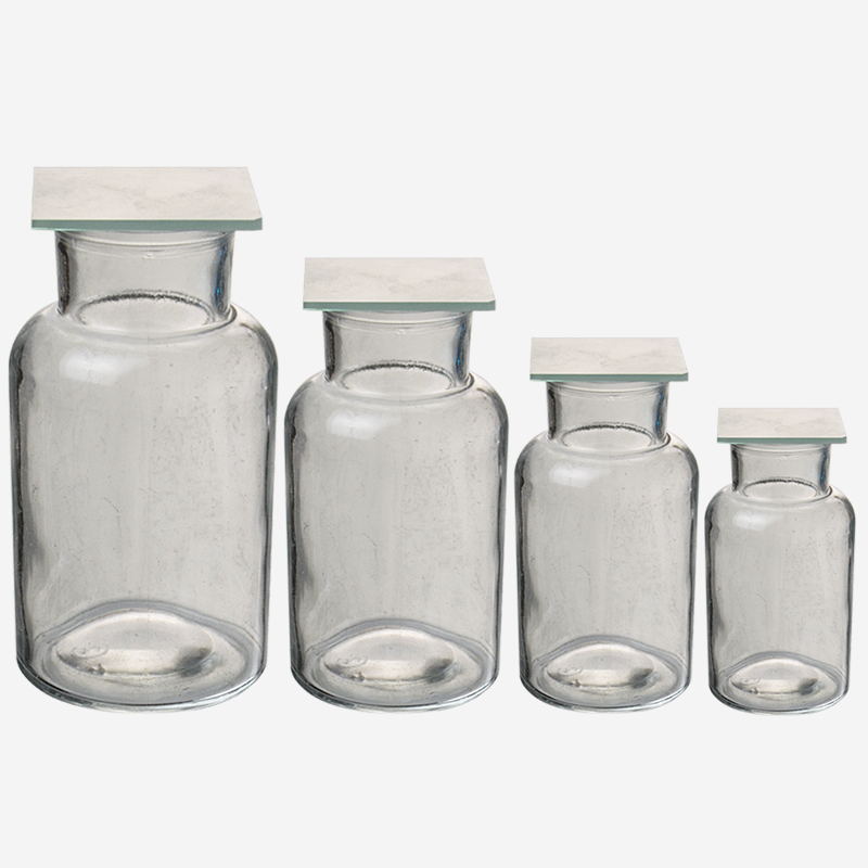 集气瓶60 125 250 500ml气体收集瓶带毛玻璃片盖子化学实验器材实验室