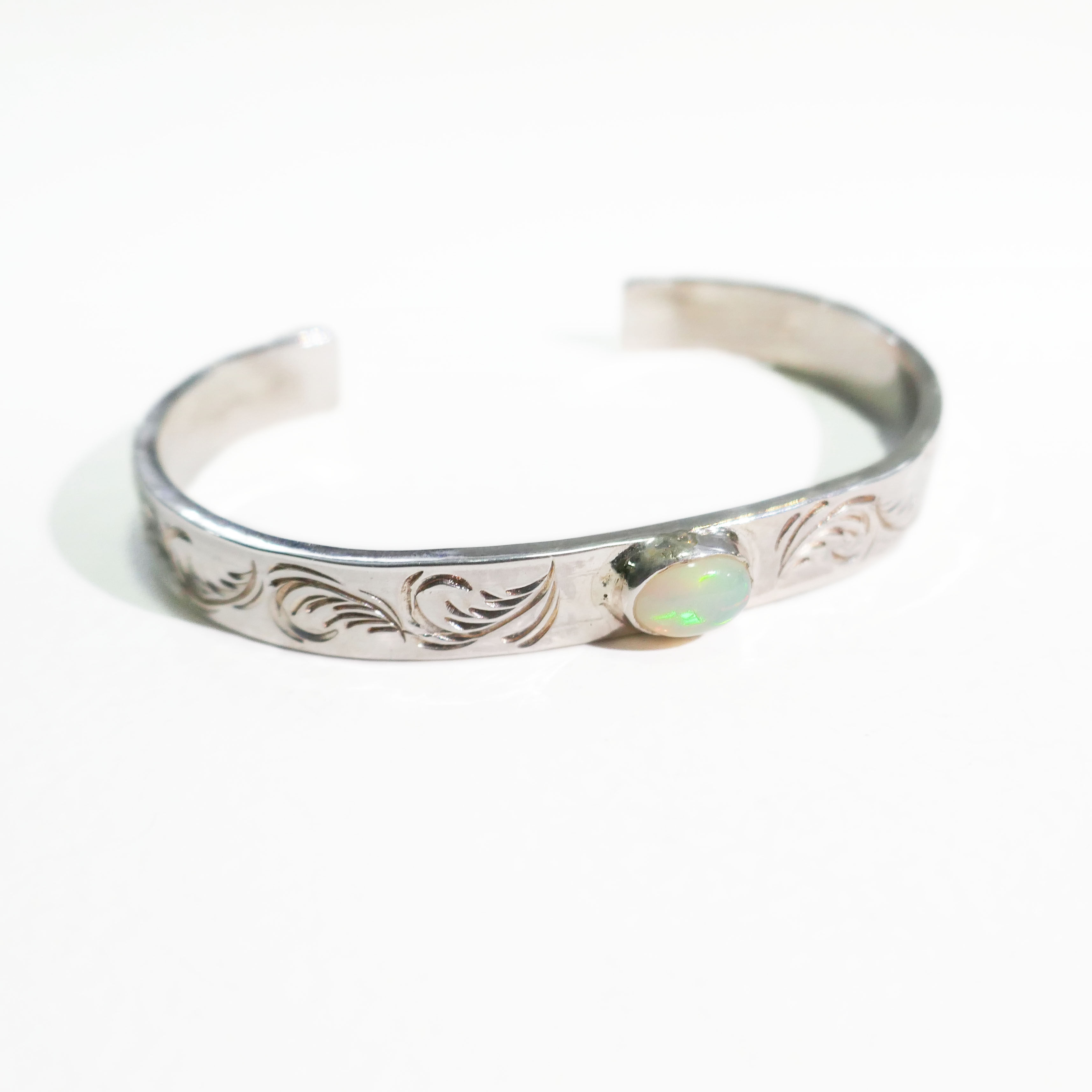 znativefirstarrows职人独立品牌复古唐草石榴石芙蓉花欧帕手镯