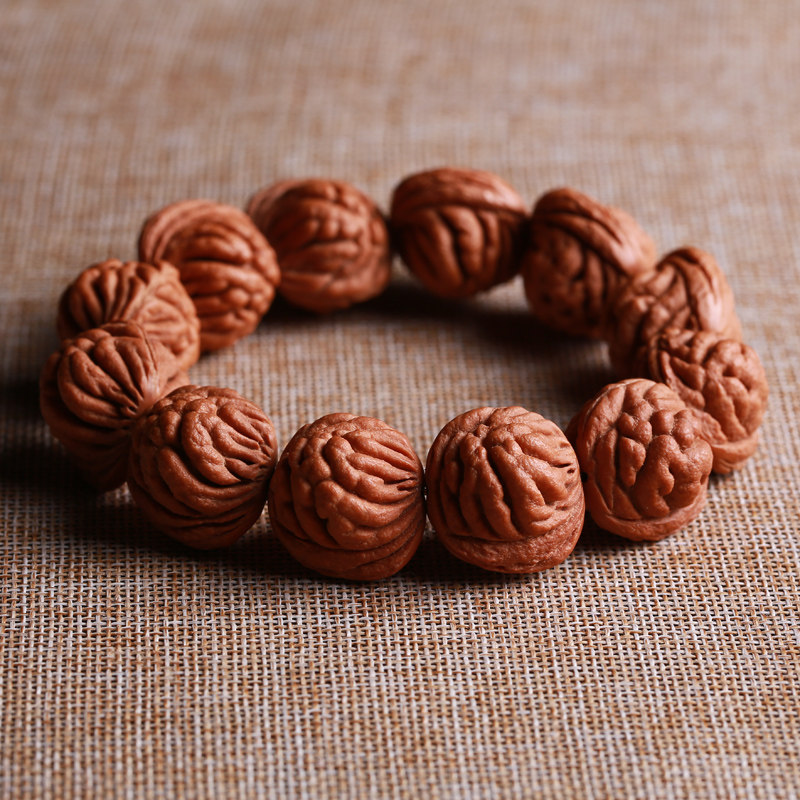 玉水瑶天然野生秦岭龙纹核桃霸王霸王龙龙大桃核手链