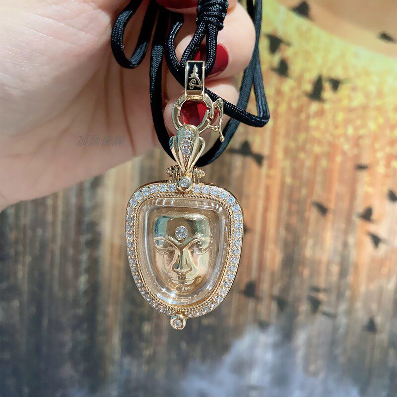 佛牌顶鼎泰国金面佛吊坠笑脸笑面佛金脸佛阿赞泰国特色