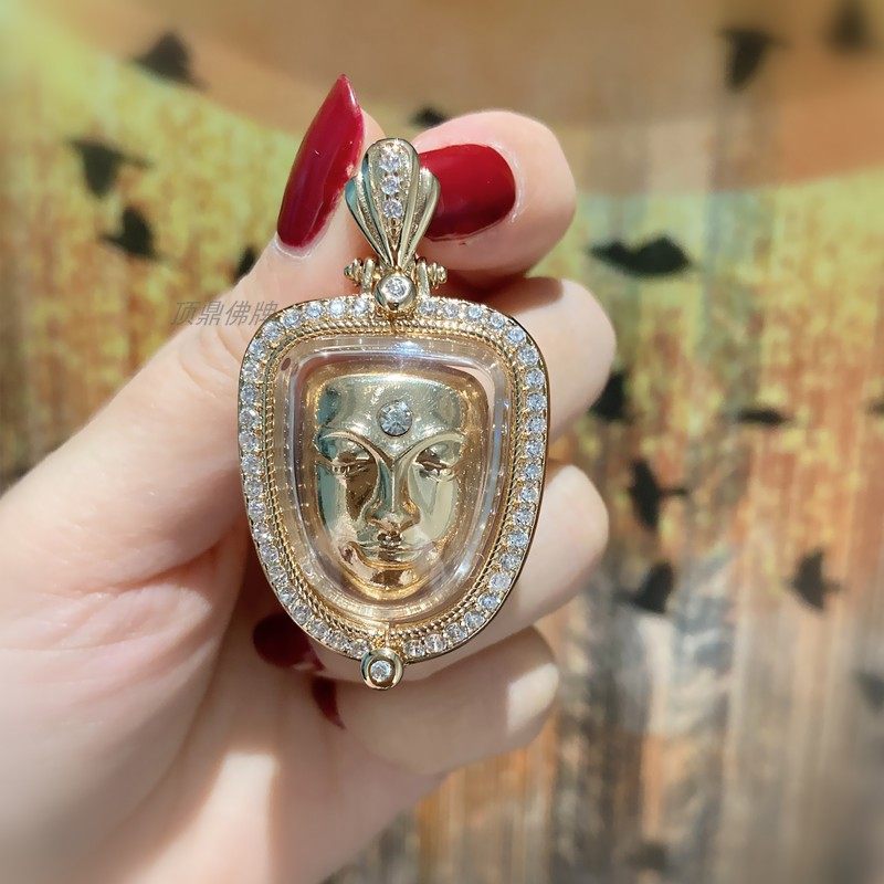 佛牌顶鼎泰国金面佛吊坠笑脸笑面佛金脸佛阿赞泰国特色