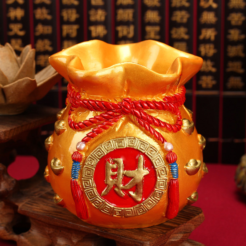 聚缘阁招财聚财财金钱袋摆件存储钱罐工艺饰品创意摆件