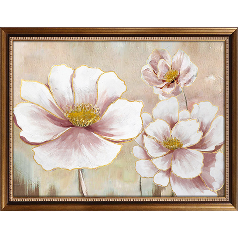 手绘抽象艺术轻奢玄关挂画花卉餐厅客厅油画油画