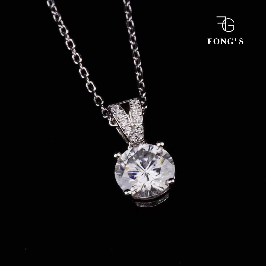 莫桑fong珠宝进口摩天轮四爪项链项链