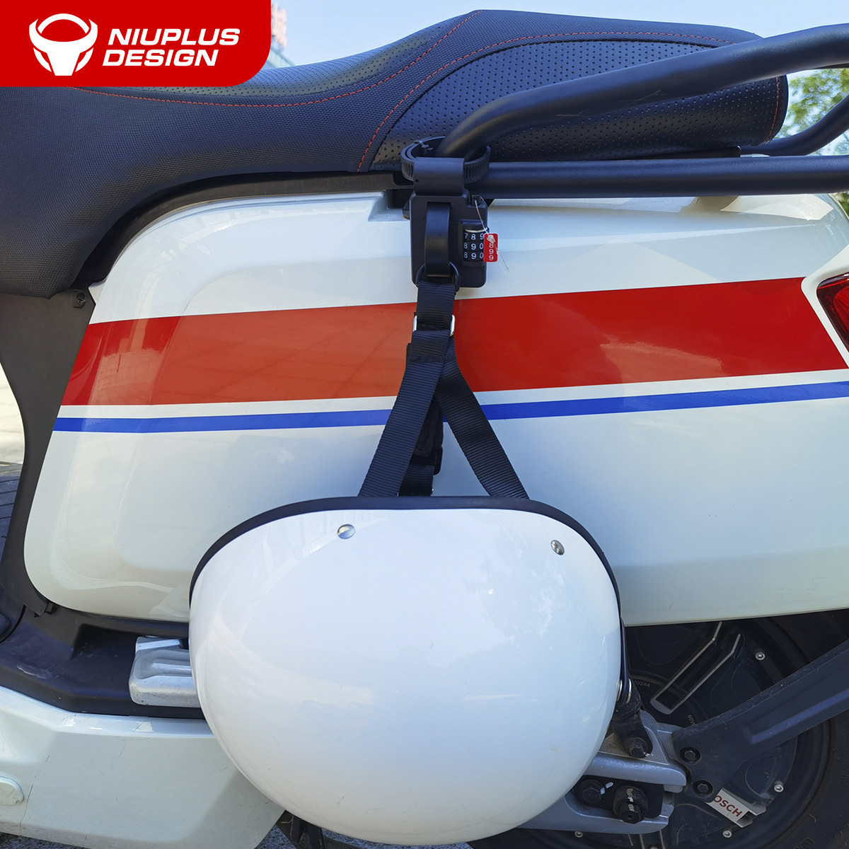 电动车防盗安全固定密码锁九号摩托车小牛头盔神器头盔锁