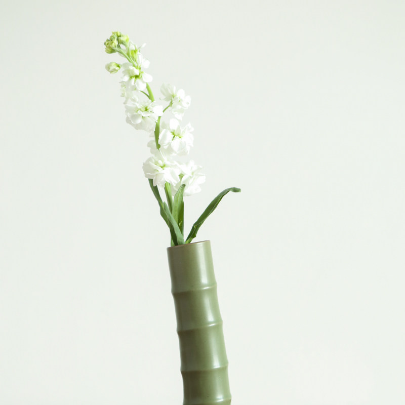 仿真竹子陶瓷插花花瓶简约竹筒日式竹节花器花瓶