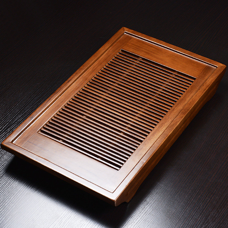 实木茶盘大号柯木祥云茶台茶海小号抽屉排水茶盘