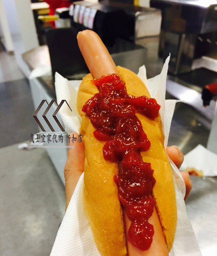 网红热卖宜家热狗ikea法兰克福香肠面包汉堡三明治材料420克粗款