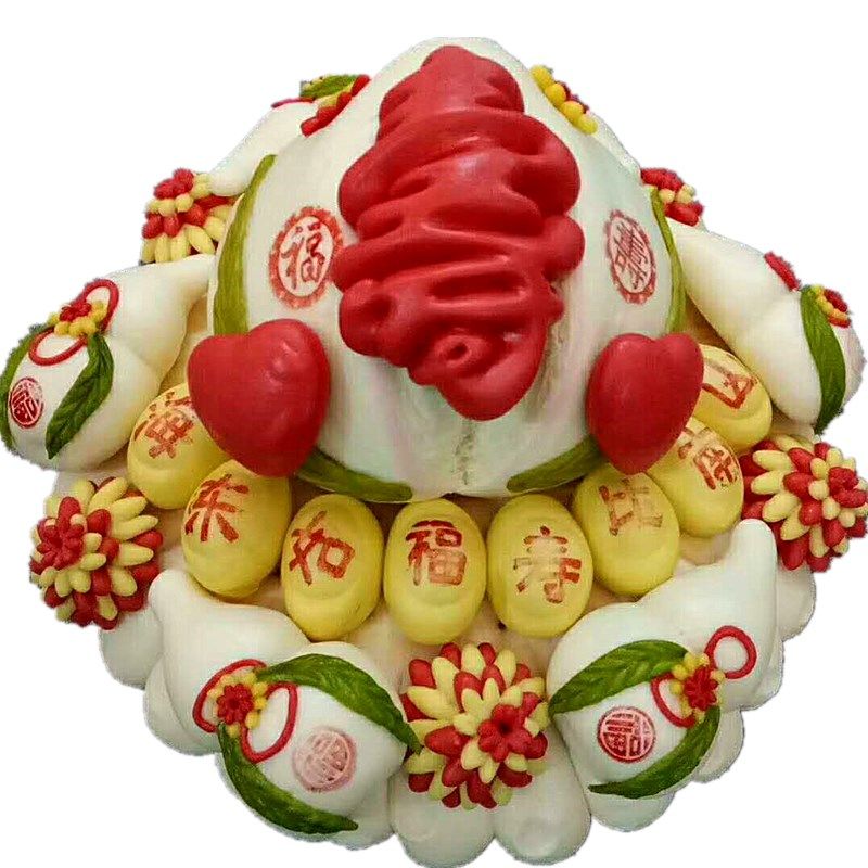 胶东花馍馍文登大饽饽山东威海馒头手工中式蛋糕老人生日寿桃寿包
