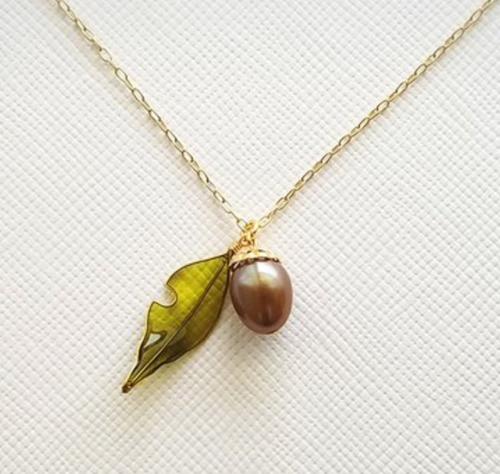 豆记creemaminne日本代购珍珠榛子项链锁骨项链