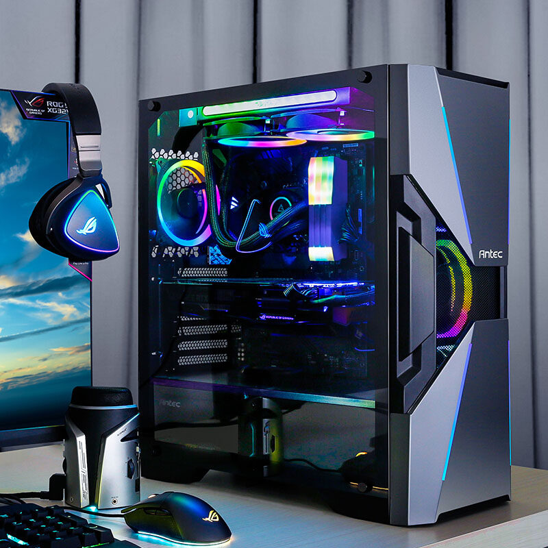 现货argb风扇安钛克da601复仇者全侧eatx中塔台式电脑机箱