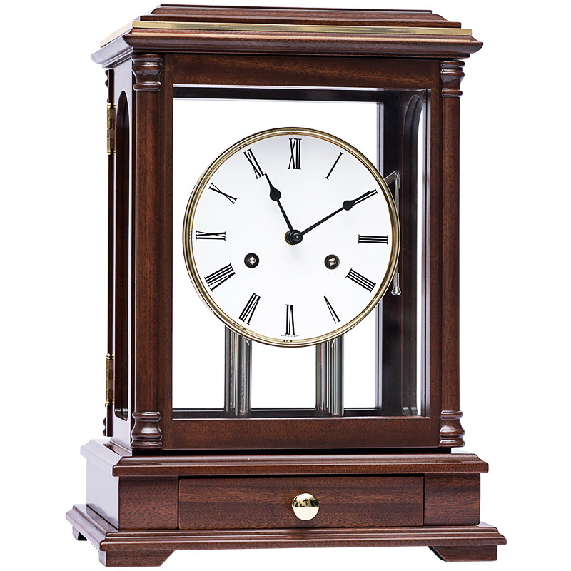 座钟汉时客厅实木钟表方形中堂桌面机械复古座钟