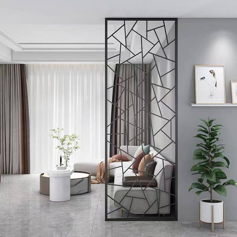 新中式高围栏镂空餐厅办公室挡墙遮挡楼梯玄关入门办公屏风