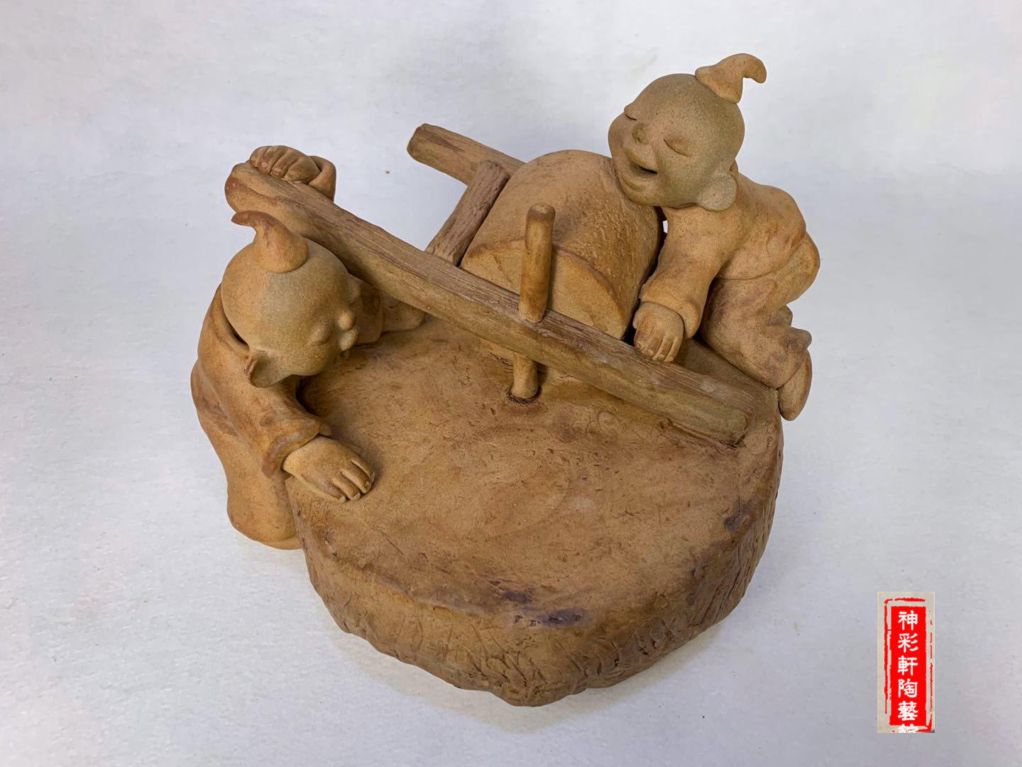 装饰陶艺工艺品手工土陶泥人童年人物陶泥泥人