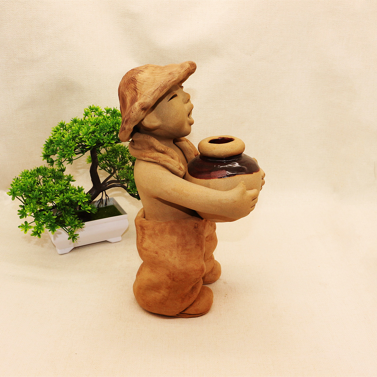 手工陶艺泥人陶土人物陶瓷娃娃酒店装饰民宿陶人泥人