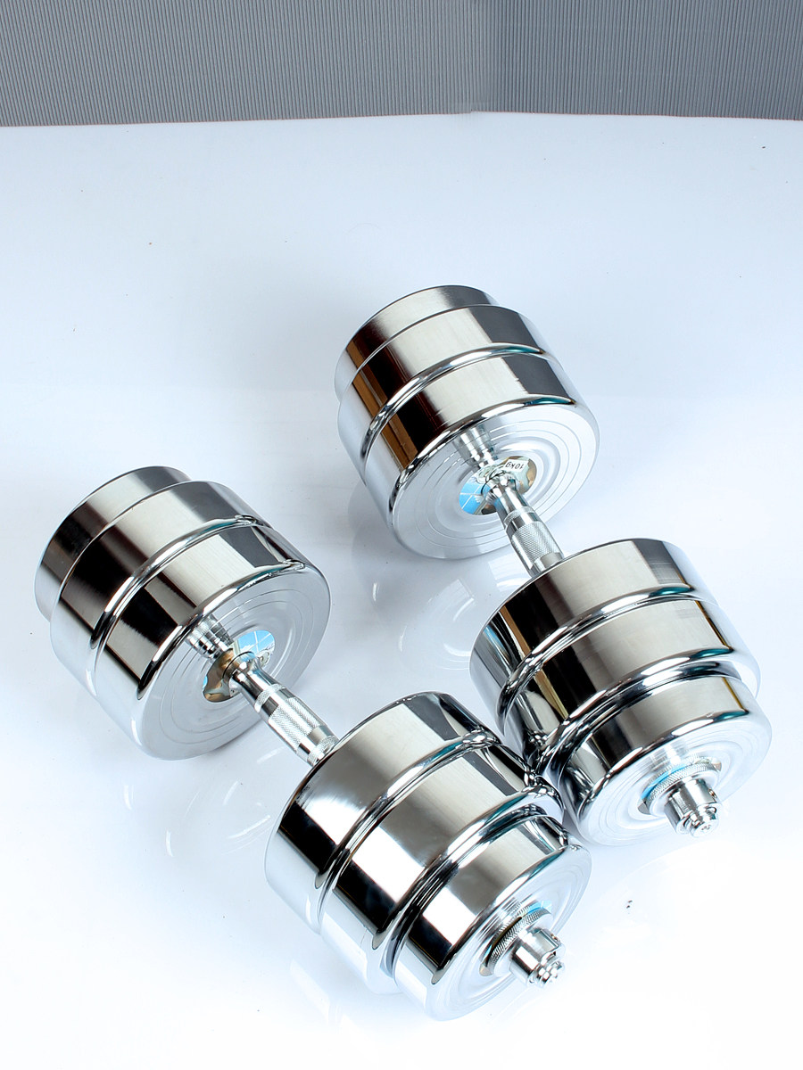 纯钢钢制电镀家用哑铃男士健身100kg运动器材哑铃