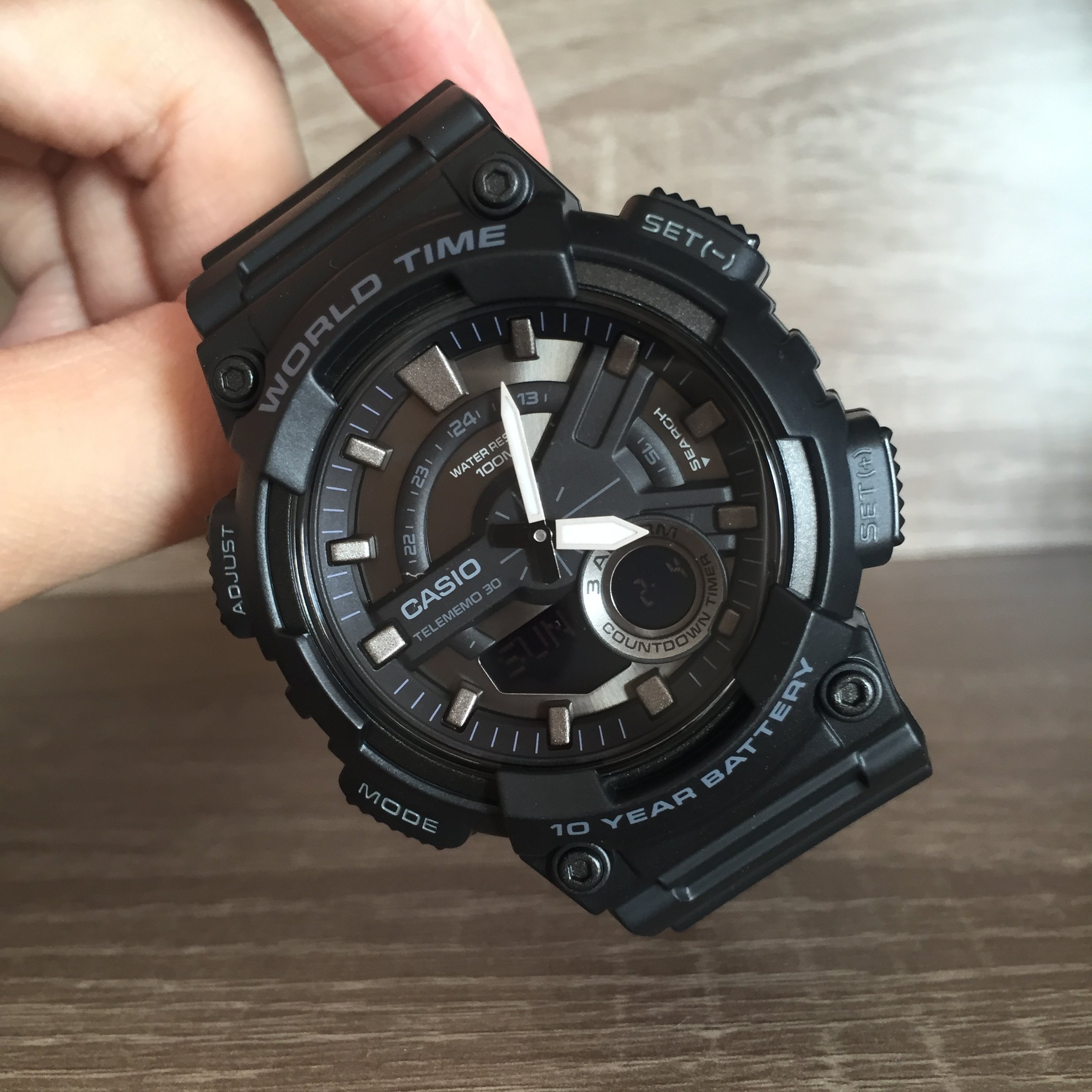 香港casio卡西欧aeq-110w-1b1a9a黑金多功能电子表运动日韩腕表